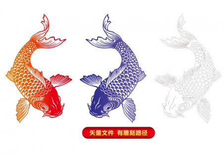 矢量鱼手绘线条版